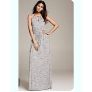 Banana Republic Gray Knit Halter Heather Maxi Dress Size M Casual